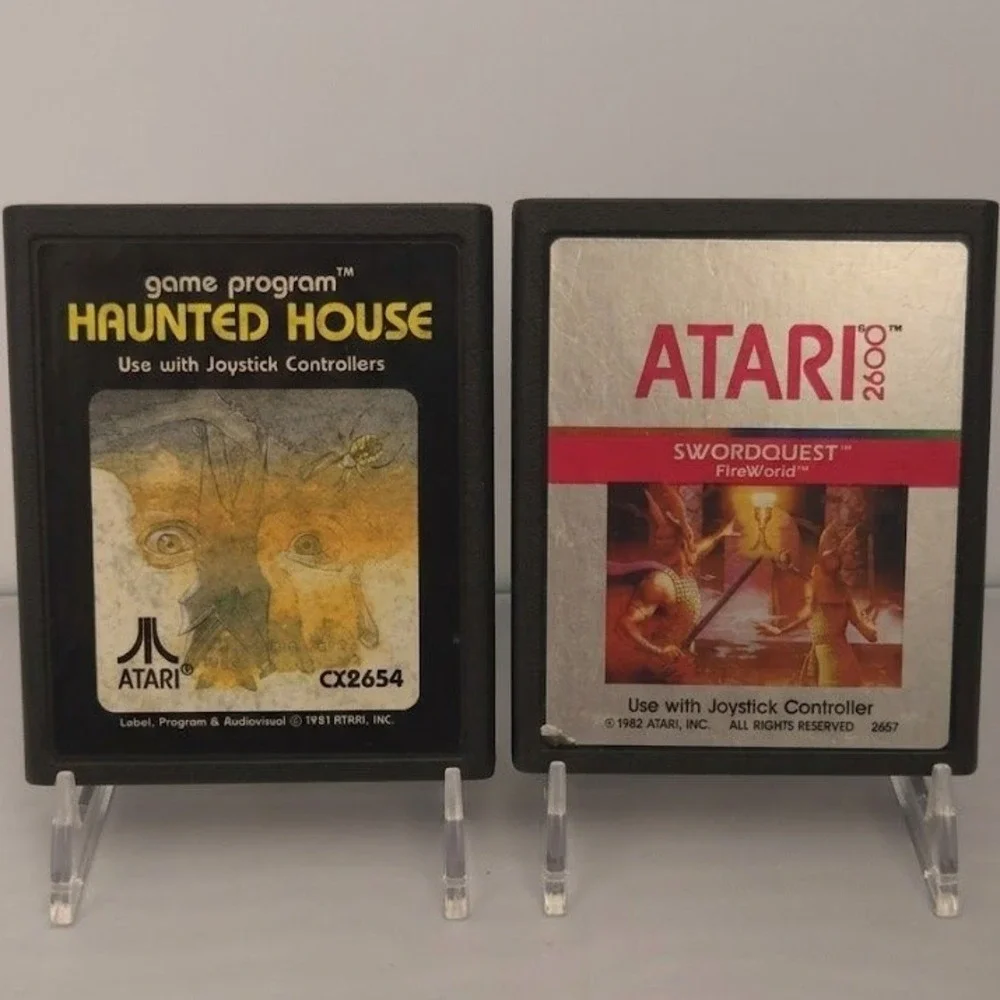 Haunted House & Swordquest Fireworld (Atari 2600) Cartridge Bundle -Tested Works